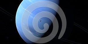 Orcus dwarf planet in orbit with Neptune at background