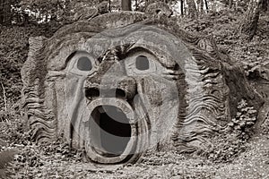 Orcus mouth sculpture at famous Parco dei Mostri photo