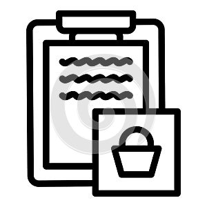 Order basket icon outline vector. Fill form