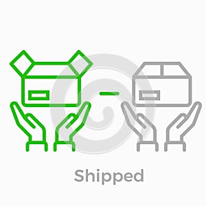 Order delivery vector logistics web shop line icon