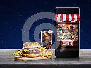 Order and food delivery online concept, Generative AI