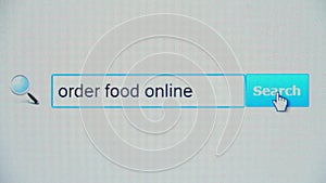 Order food online - browser search query, Internet web page