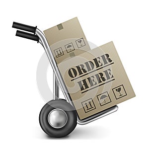 Order here internet web shop cardboard box