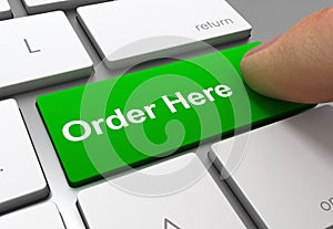 order here push button concept 3d illustration