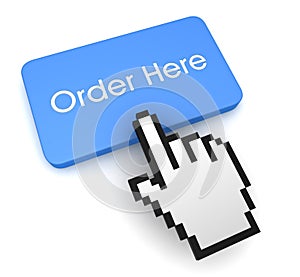 order here push button concept 3d illustration