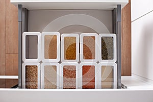 Order in the kitchen. Storage system.