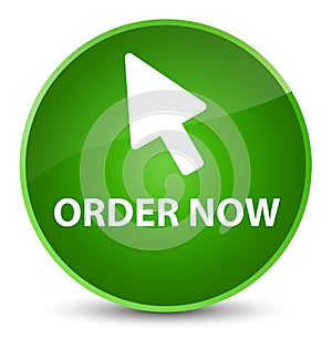 Order now (cursor icon) elegant green round button