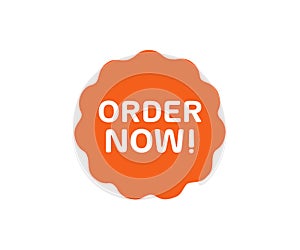 Order Now Tag, Sticker, Deal Label logo design. Click button icon. Click here banner. Online shopping vector design.