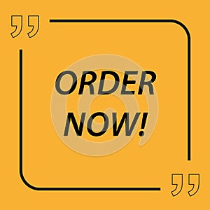 order now tag on yellow