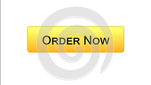 Order now web interface button orange color, online shopping application
