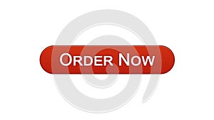 Order now web interface button wine red, online shopping application, service