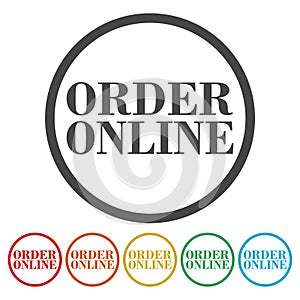 Order online icon, sign, button set