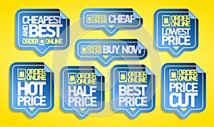 Order online stickers set - cheapest and best, buy now, etc