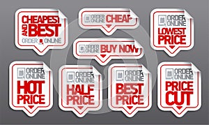 Order online vector stickers set - hot and half price, best price, buy now