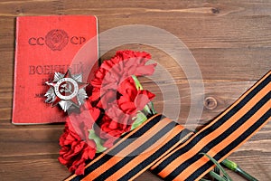 Order of the Patriotic War II on the Soviet military card on the