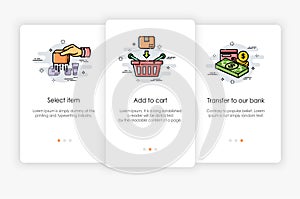 Order process concept. How to order. Modern and simplified vector illustration.