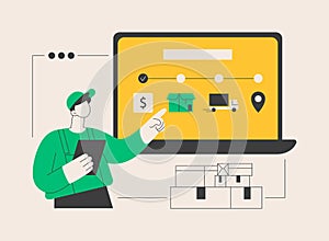 Order processing abstract concept vector illustration.