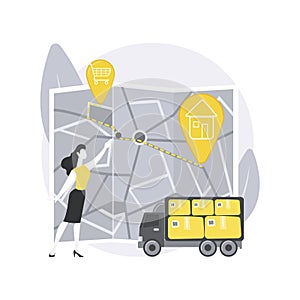 Order shipped abstract concept vector illustration.