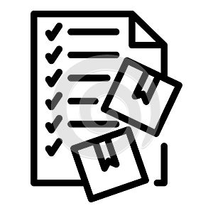 Order summary icon outline vector. Fill form