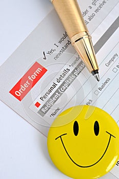 Order and survey sheet