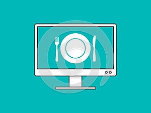 Ordering food from online restaurant illustration
