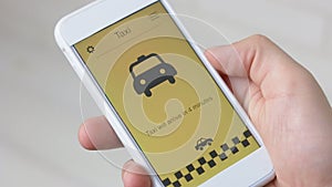 Ordering taxi using smartphone application