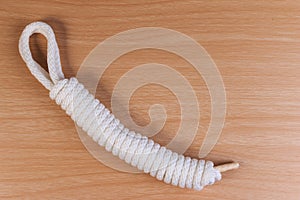 Orderliness white scout rope. photo