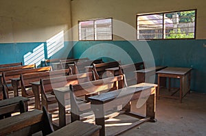 An ordinary classroom in an African school.