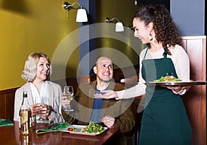 Ordinary mature couple having dinner