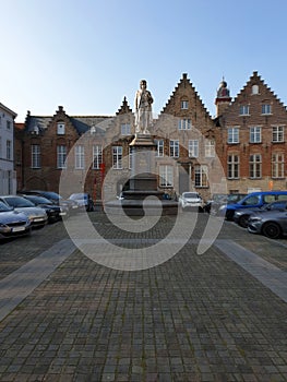 An ordinary parking backyard in Brugges, Belgium