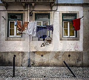 Ordinary stories of the old Lisbon. Portugal. photo
