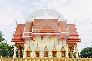 Ordination hall of the Wat PhuTonUTidSitThaRam Temple in surat t