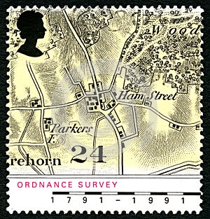 Ordnance Survey Map UK Postage Stamp