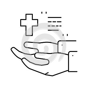 ordo christianity church line icon vector illustration photo