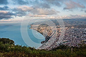 Ordu city in Turkey. Forest, cloud.