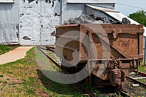 Ore Cart Outside Pioneer Mine in Ely Minnesota