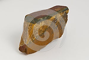 Ore tiger eye on white background