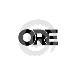 ORE typography icon. ORE brand name lettering monogram