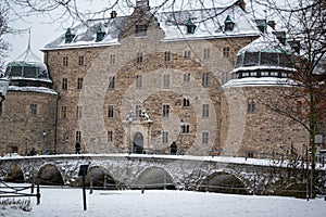 Orebro Castle a cold snowy December day