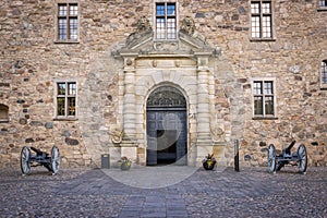 Orebro castle`s gate Ã–rebro slottet  the medieval castle fortification