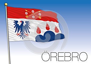 Orebro regional flag, Sweden, vector illustration