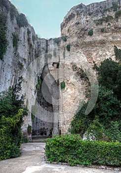Orecchio di Dionisio Latomia del Paradiso Syracuse, Sicily, Italy photo