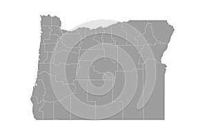 Oregon administrative map. counties map of Oregon, blank Map, empty map of Oregon