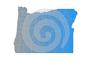Oregon administrative map. counties map of Oregon, blank Map, empty map of Oregon