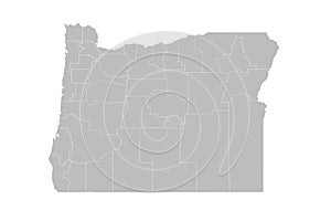 Oregon administrative map. counties map of Oregon, blank Map, empty map of Oregon