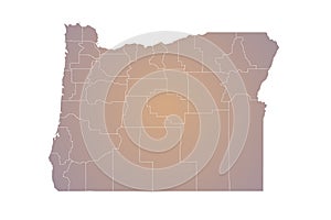 Oregon administrative map. counties map of Oregon, blank Map, empty map of Oregon