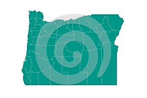 Oregon administrative map. counties map of Oregon, blank Map, empty map of Oregon