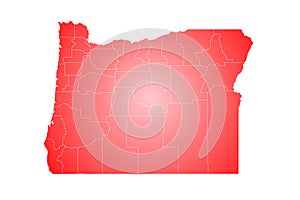 Oregon administrative map. counties map of Oregon, blank Map, empty map of Oregon