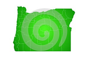 Oregon administrative map. counties map of Oregon, blank Map, empty map of Oregon