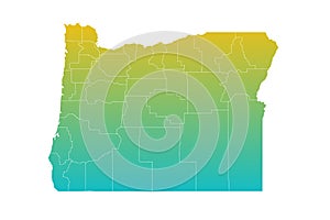 Oregon administrative map. counties map of Oregon, blank Map, empty map of Oregon
